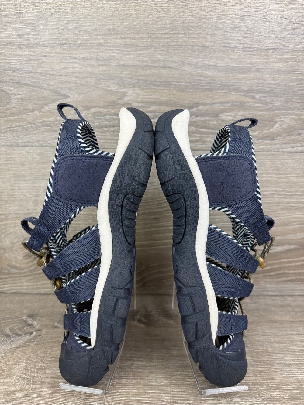Keen Newport H2 Waterproof Navy White Pinstripe Women’s Sz 10 Hiking Sandals - Picture 9 of 10